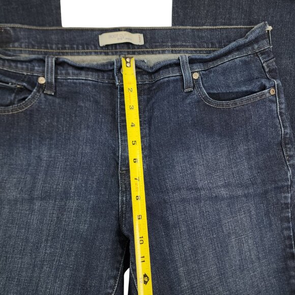 Levis 515 Boot Cut Womens 16 36x28 Dark Indigo Blue Wash Studded Denim Jeans - Picture 13 of 13